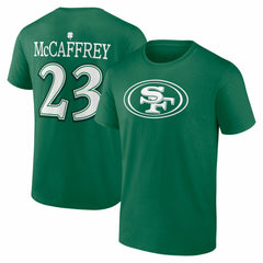 San Francisco 49ers  Christian McCaffrey  St. Patrick's Day Icon Name & Number T-Shirt