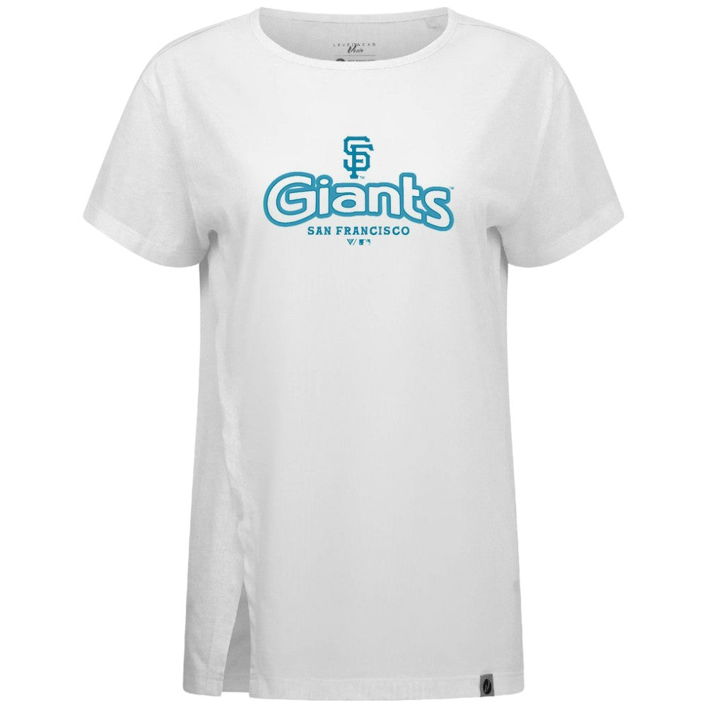 San Francisco Giants Levelwear Women's Blue Haven Influx Cornerstone T-Shirt | MLB On Sale