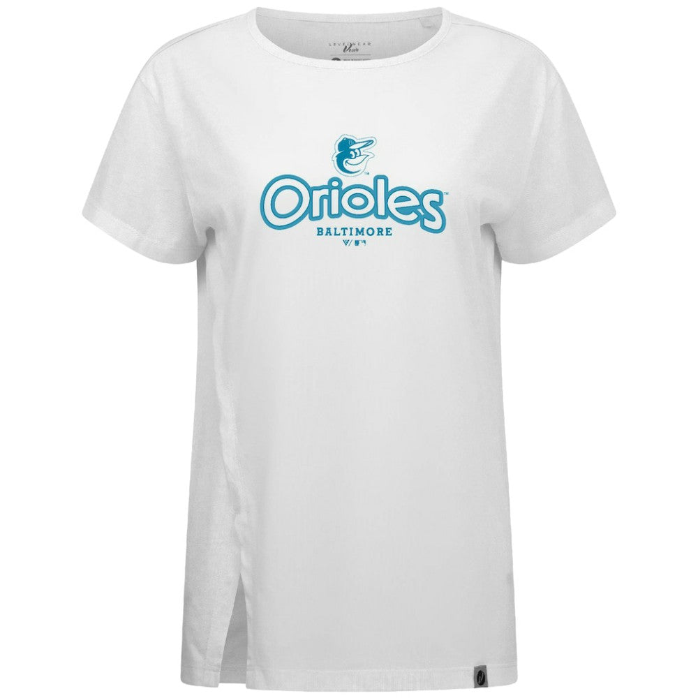 Baltimore Orioles Levelwear Women's Blue Haven Influx Cornerstone T-Shirt | MLB For sale