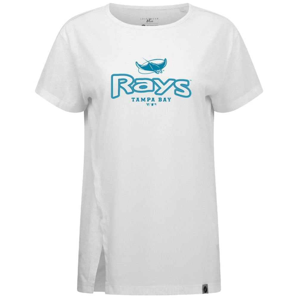 Tampa Bay Rays Levelwear Women's Blue Haven Influx Cornerstone T-Shirt | MLB On Sale