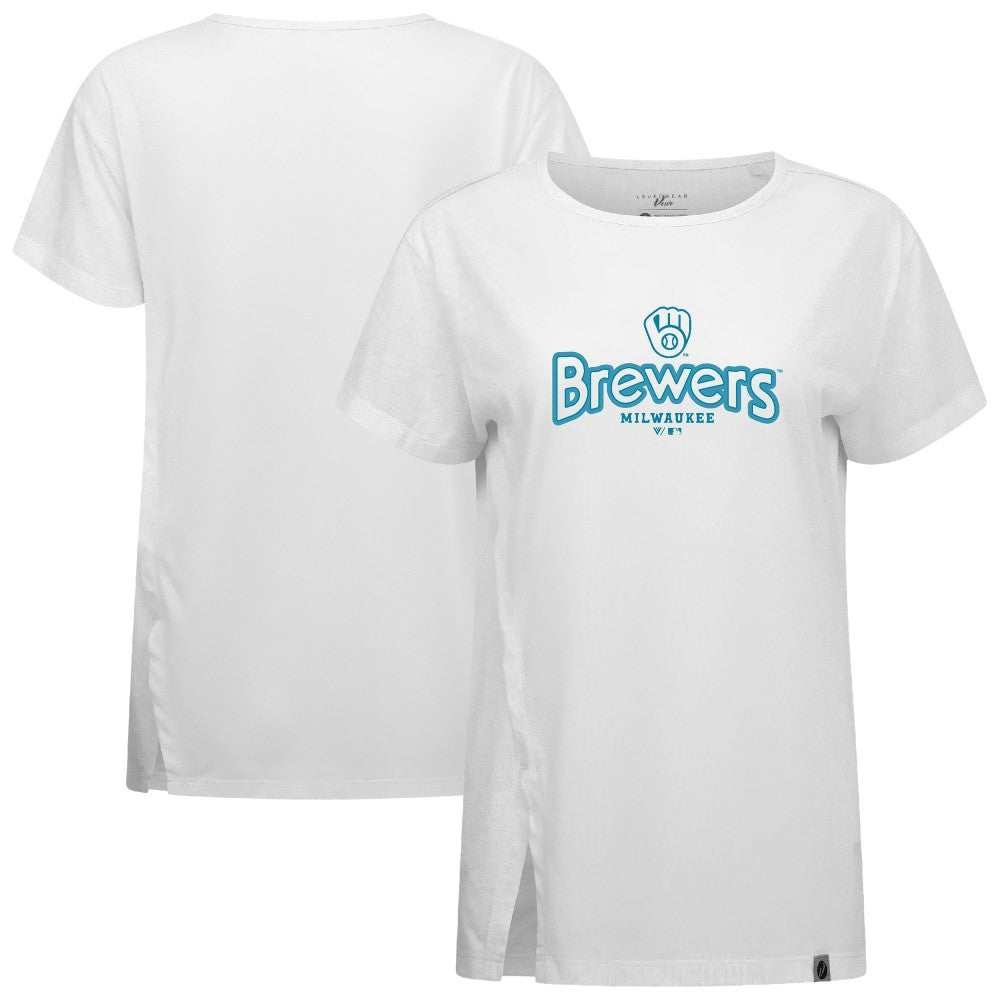 Milwaukee Brewers Levelwear Women's Blue Haven Influx Cornerstone T-Shirt | MLB For sale