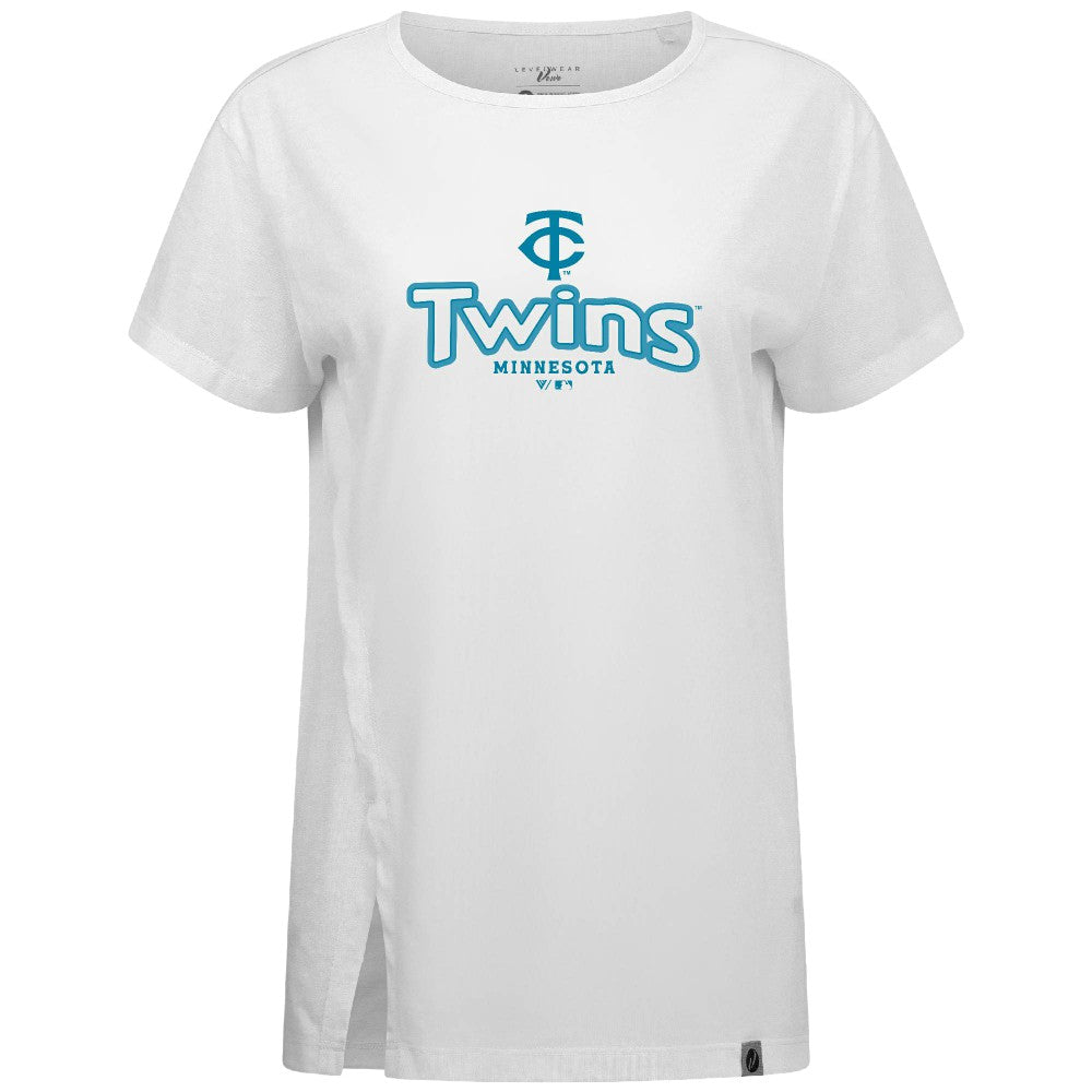 Minnesota Twins Levelwear Women's Blue Haven Influx Cornerstone T-Shirt | MLB Sale