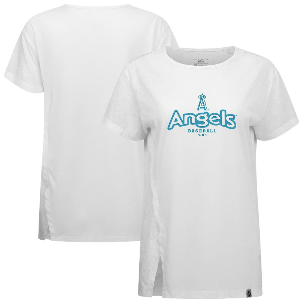 Los Angeles Angels Levelwear Women's Blue Haven Influx Cornerstone T-Shirt | MLB New