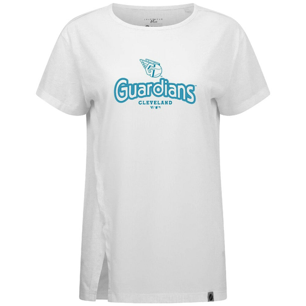 Cleveland Guardians Levelwear Women's Blue Haven Influx Cornerstone T-Shirt | MLB Discount