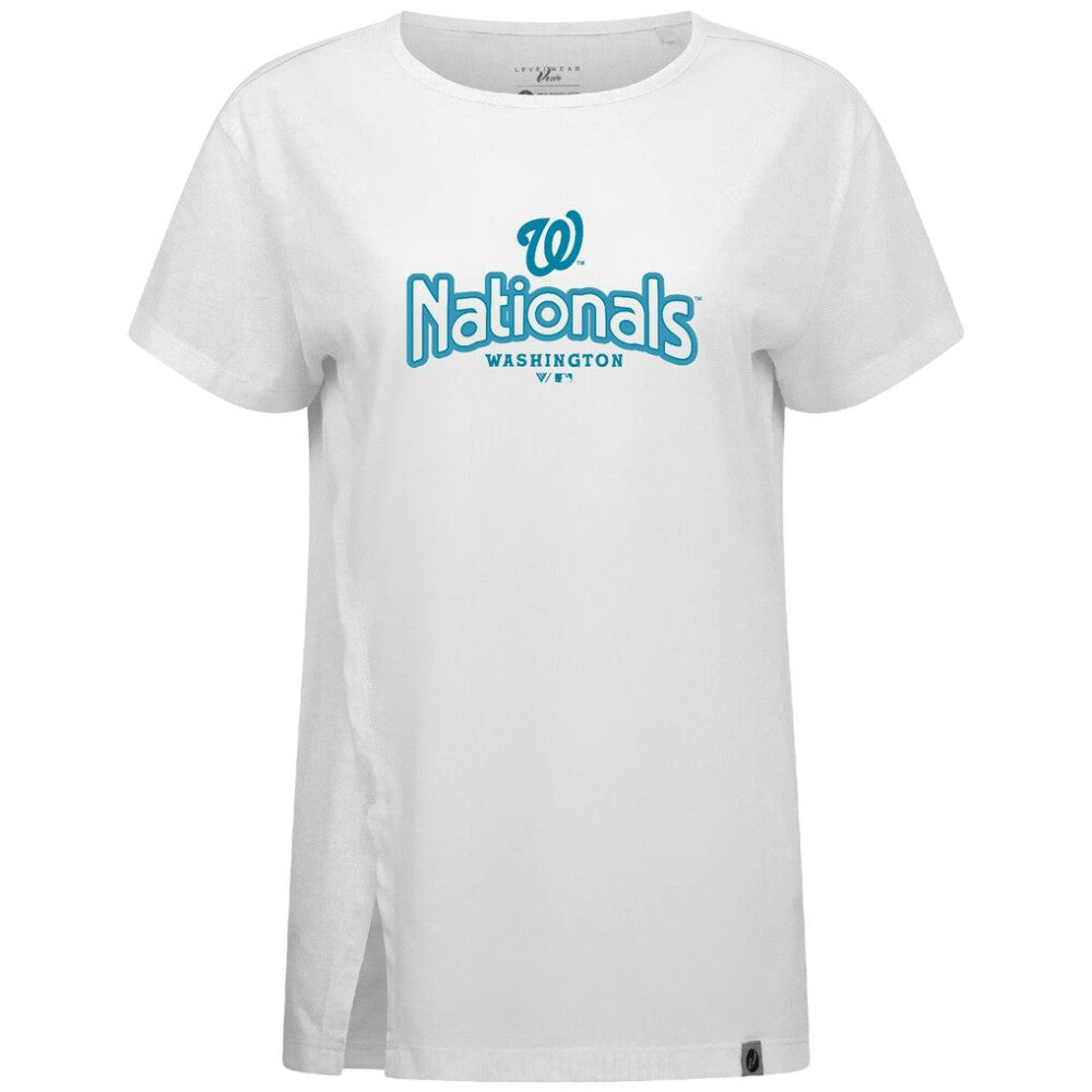 Washington Nationals Levelwear Women's Blue Haven Influx Cornerstone T-Shirt | MLB Shop