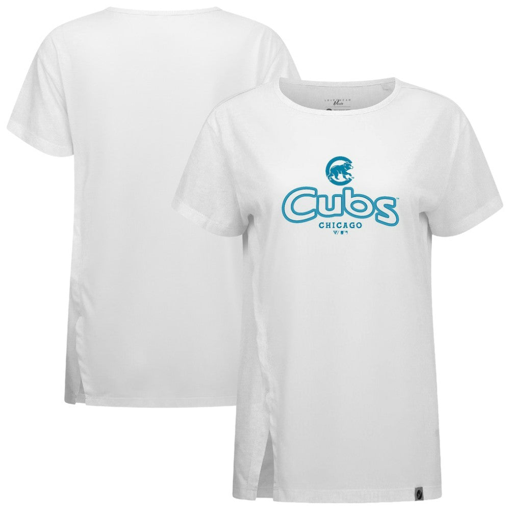 Chicago Cubs Levelwear Women's Blue Haven Influx Cornerstone T-Shirt | MLB Shop