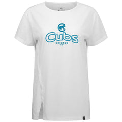 Chicago Cubs Levelwear Women's Blue Haven Influx Cornerstone T-Shirt | MLB Shop
