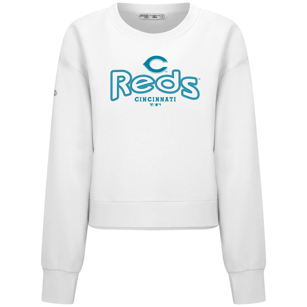 Cincinnati Reds Levelwear Women's Judd Cornerstone Cropped Sweatshirt | MLB For sale