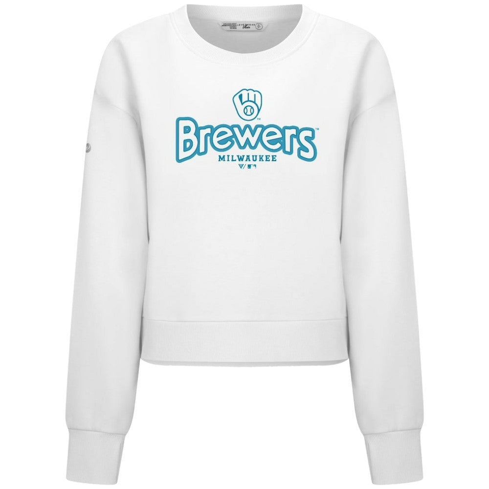 Milwaukee Brewers Levelwear Women's Judd Cornerstone Cropped Sweatshirt | MLB Shop