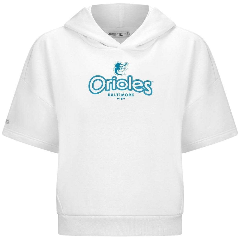 Baltimore Orioles Levelwear Women's Amber Short Sleeve Cornerstone Hoodie | MLB On Sale