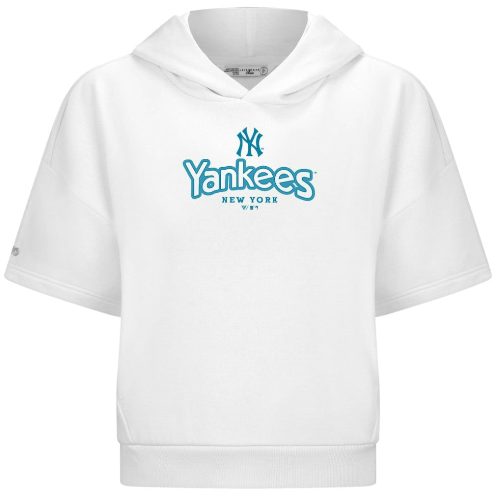 New York Yankees Levelwear Women's Amber Short Sleeve Cornerstone Hoodie | MLB Sale