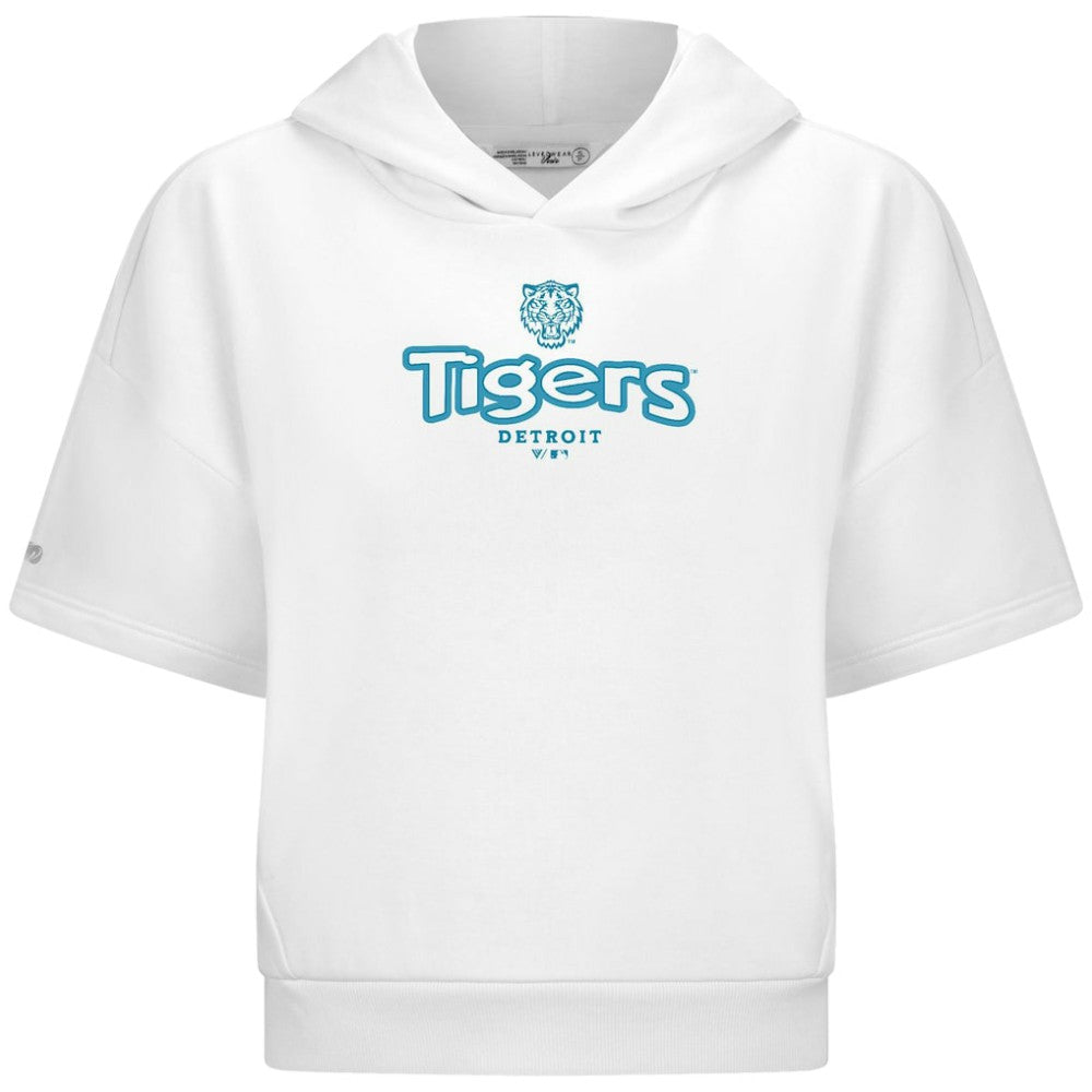 Detroit Tigers Levelwear Women's Amber Short Sleeve Cornerstone Hoodie | MLB On Sale
