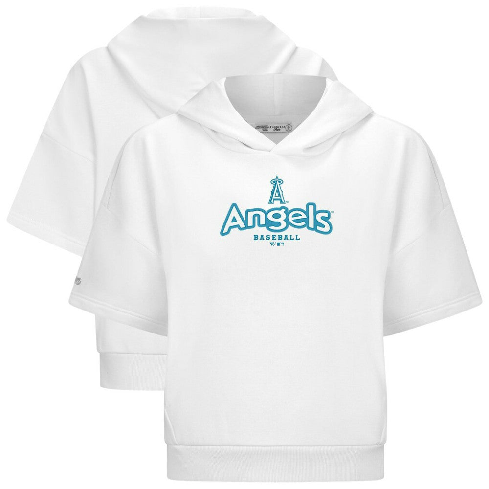 Los Angeles Angels Levelwear Women's Amber Short Sleeve Cornerstone Hoodie | MLB On Sale