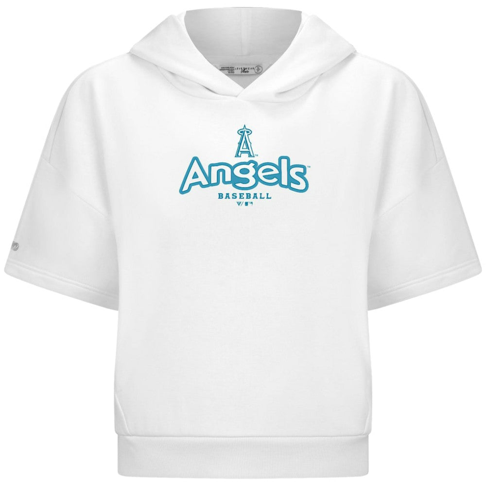 Los Angeles Angels Levelwear Women's Amber Short Sleeve Cornerstone Hoodie | MLB On Sale