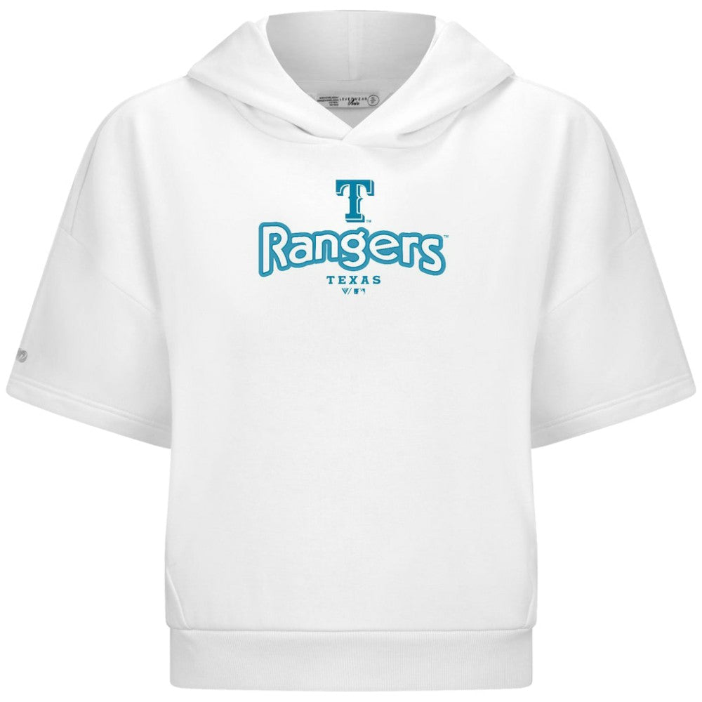 Texas Rangers Levelwear Women's Amber Short Sleeve Cornerstone Hoodie | MLB On Sale