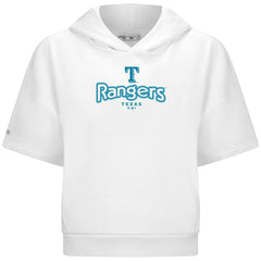 Texas Rangers Levelwear Women's Amber Short Sleeve Cornerstone Hoodie | MLB On Sale