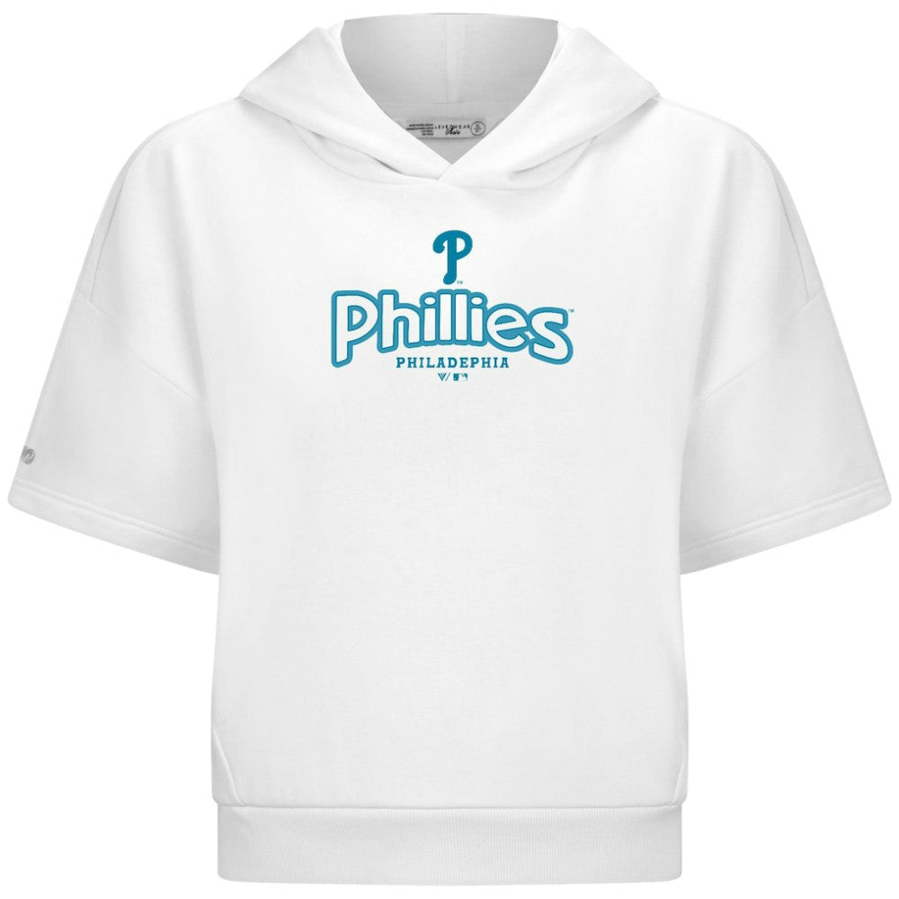 Philadelphia Phillies Levelwear Women's Amber Short Sleeve Cornerstone Hoodie | MLB For sale
