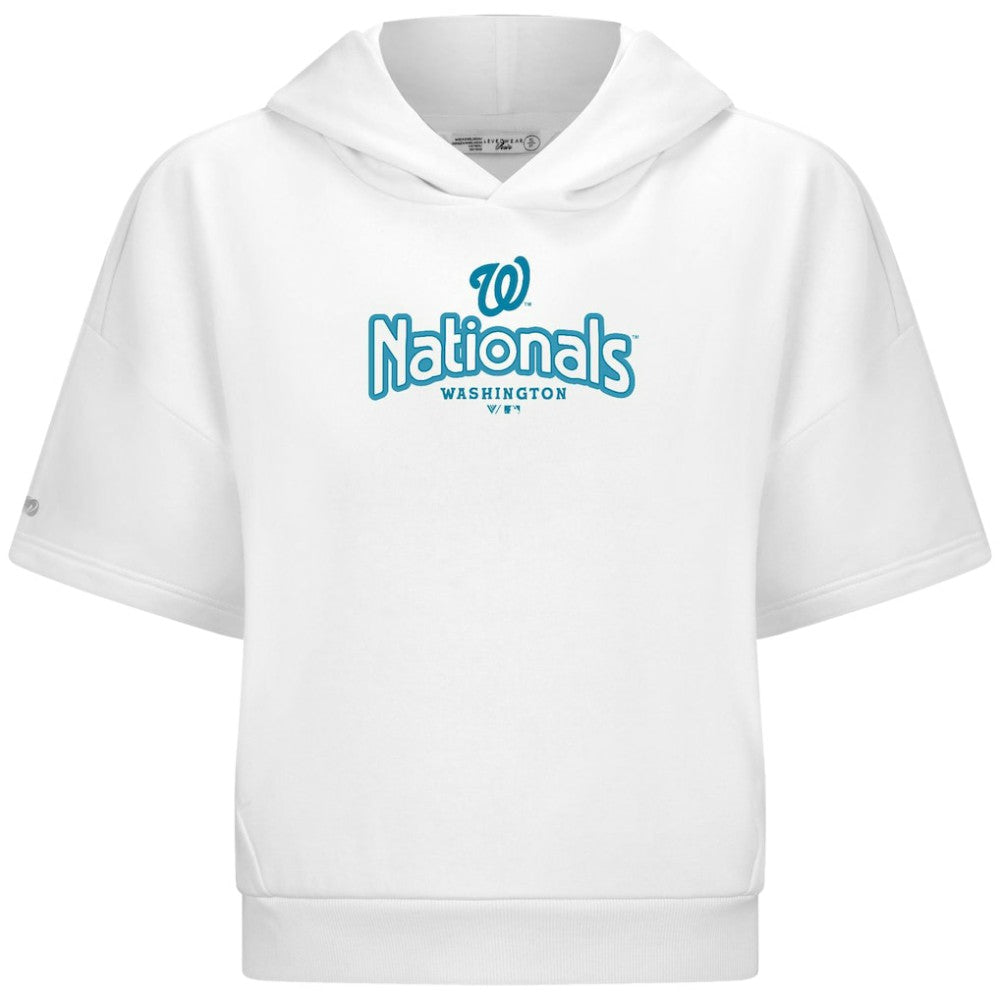 Washington Nationals Levelwear Women's Amber Short Sleeve Cornerstone Hoodie | MLB On Sale
