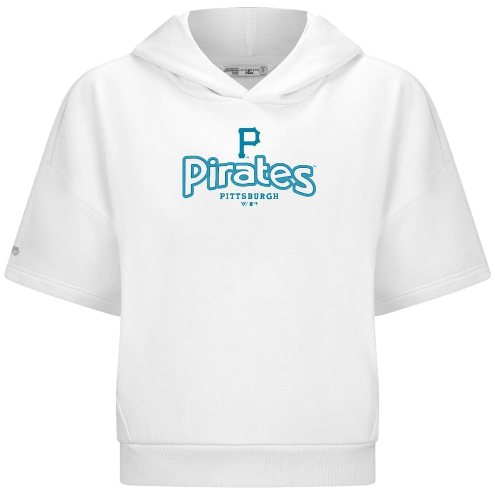 Pittsburgh Pirates Levelwear Women's Amber Short Sleeve Cornerstone Hoodie | MLB Discount