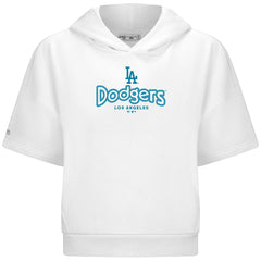 Los Angeles Dodgers Levelwear Women's Amber Short Sleeve Cornerstone Hoodie | MLB Sale