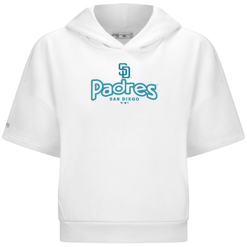 San Diego Padres Levelwear Women's Amber Short Sleeve Cornerstone Hoodie | MLB Shop
