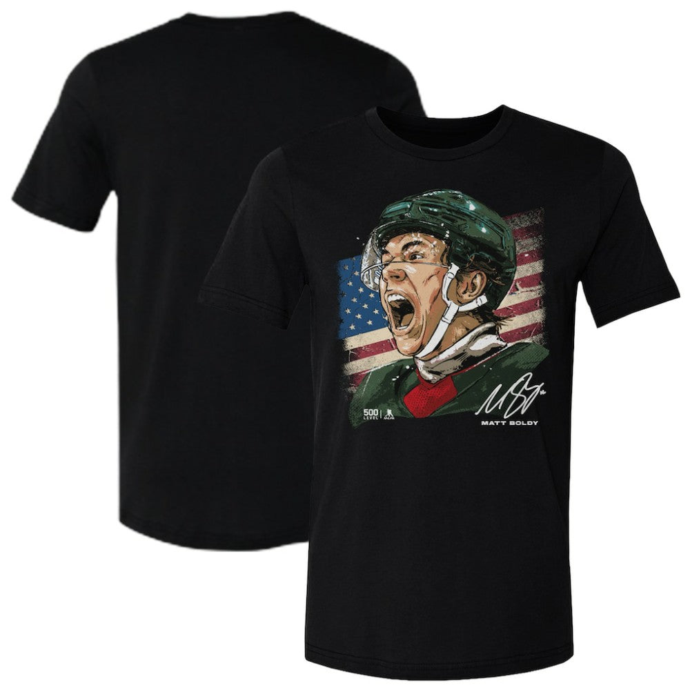 Matthew Boldy US Men's Hockey 500 Level Flag T-Shirt On Sale