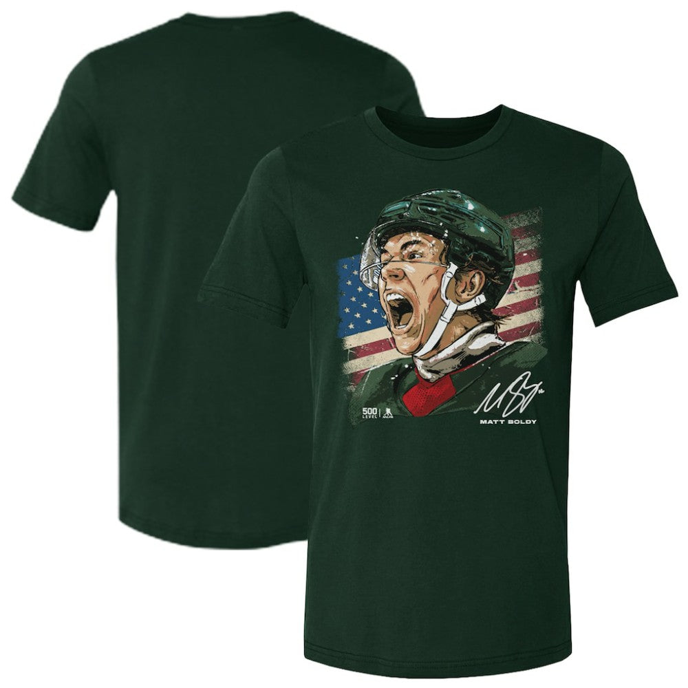 Matthew Boldy US Men's Hockey 500 Level Flag T-Shirt Online