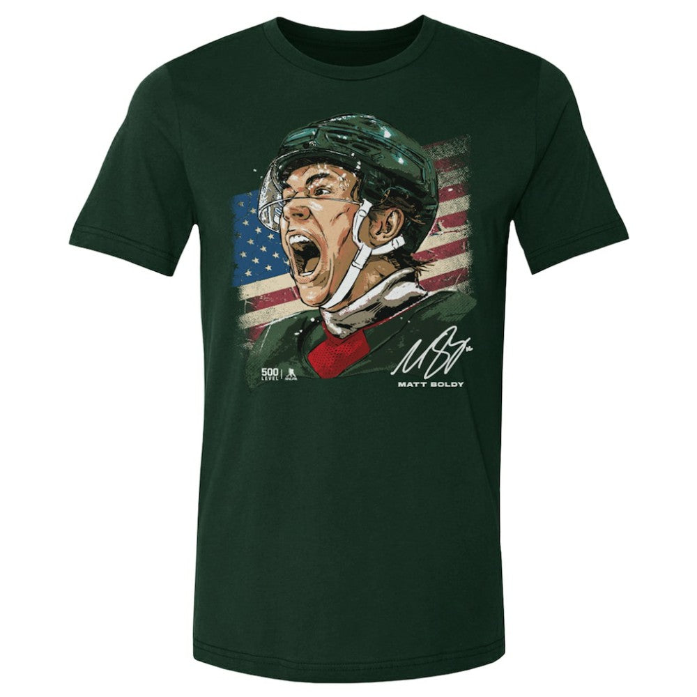 Matthew Boldy US Men's Hockey 500 Level Flag T-Shirt Online