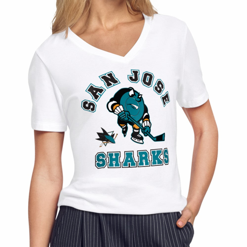 San Jose Sharks Starter Women's Tough Puck T-Shirt On Sale