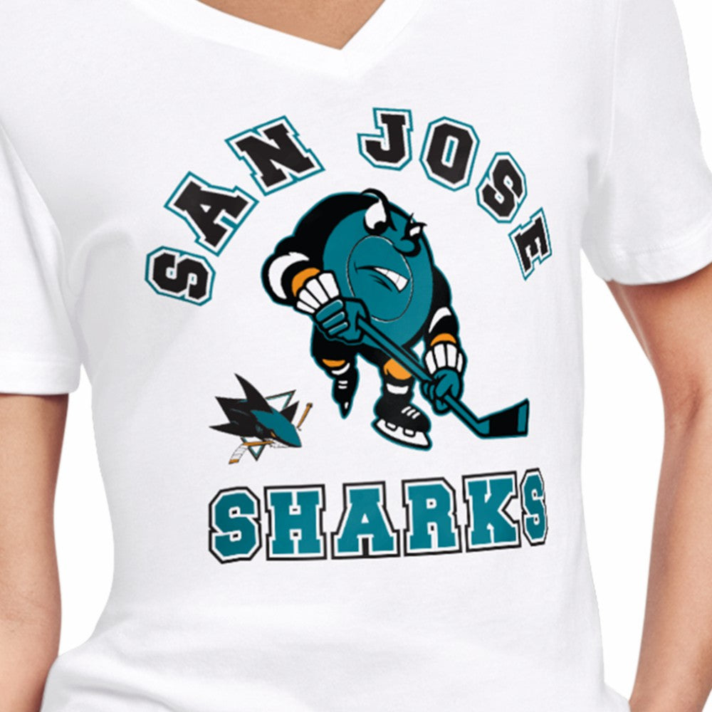 San Jose Sharks Starter Women's Tough Puck T-Shirt On Sale