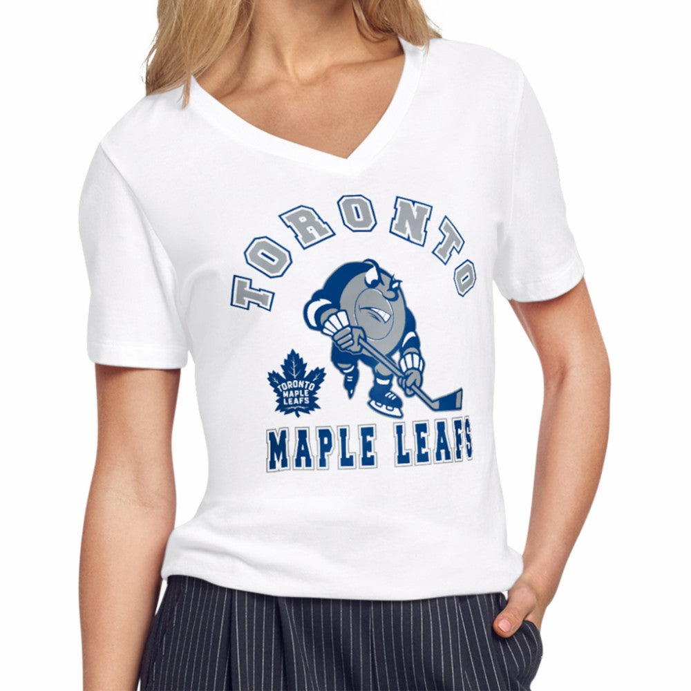 Toronto Maple Leafs Starter Women's Tough Puck T-Shirt Outlet