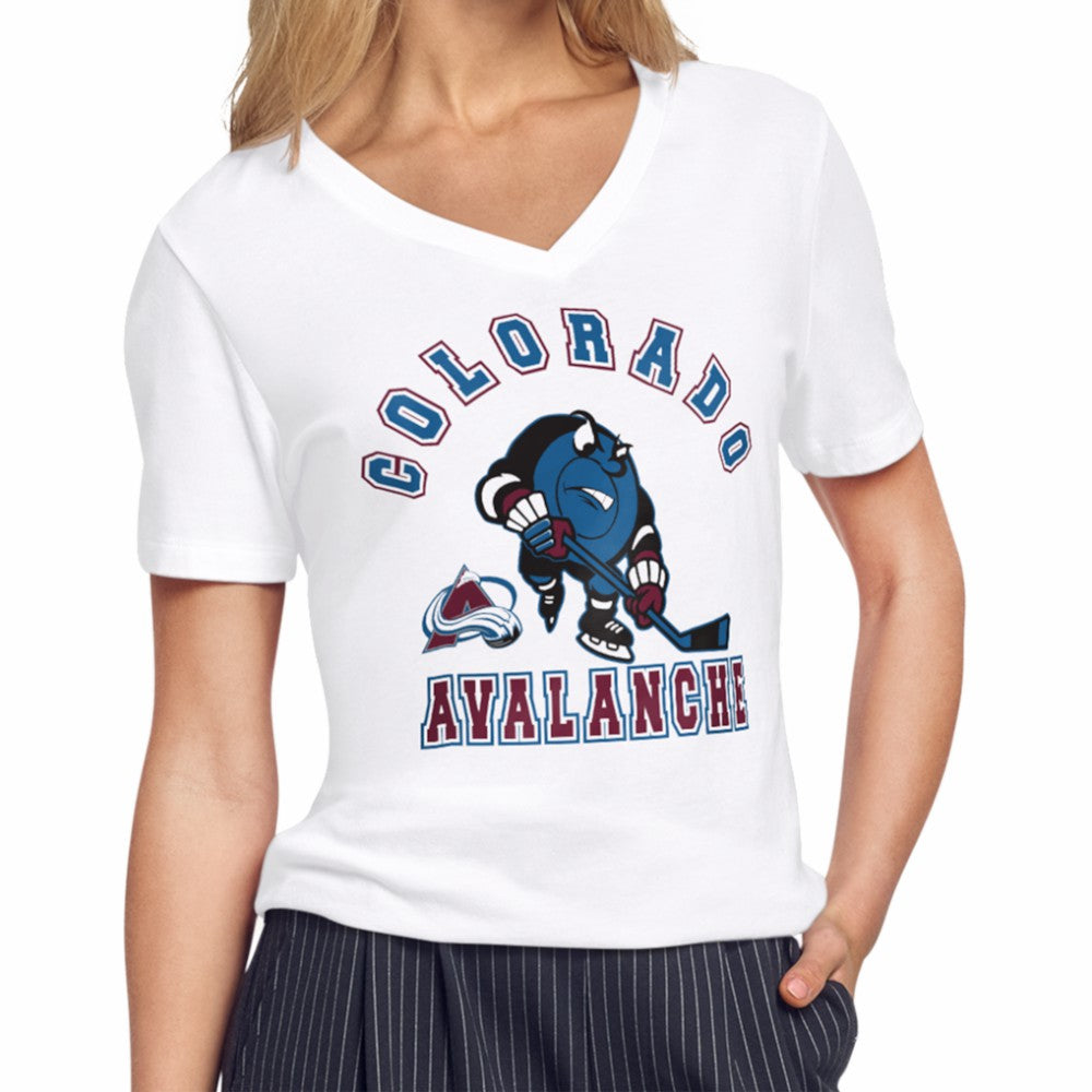 Colorado Avalanche Starter Women's Tough Puck T-Shirt On Sale