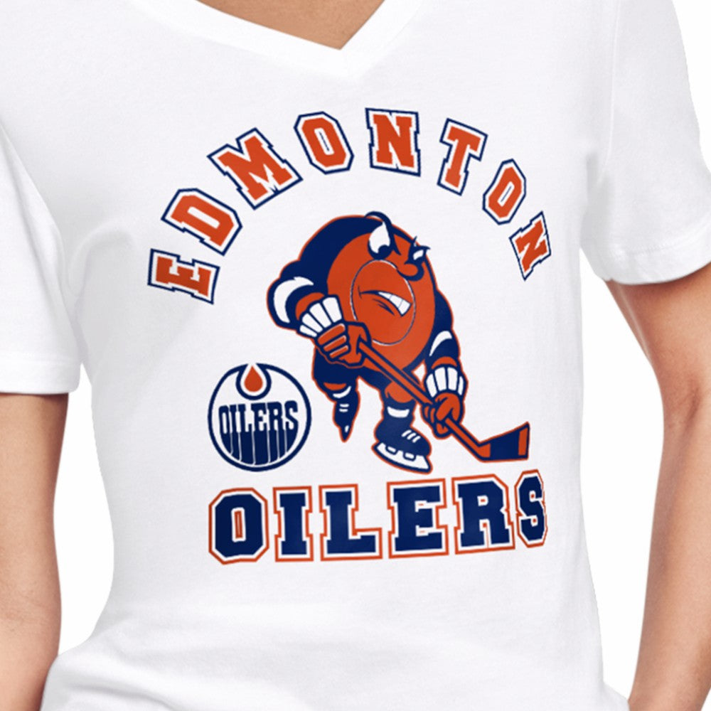 Edmonton Oilers Starter Women's Tough Puck T-Shirt Outlet
