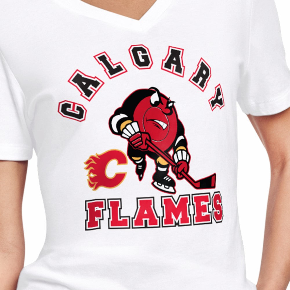 Calgary Flames Starter Women's Tough Puck T-Shirt On Sale