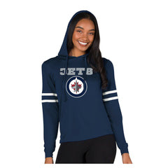 Winnipeg Jets Concepts Sport Women's Marathon Long-Sleeve Hooded T-Shirt On Sale