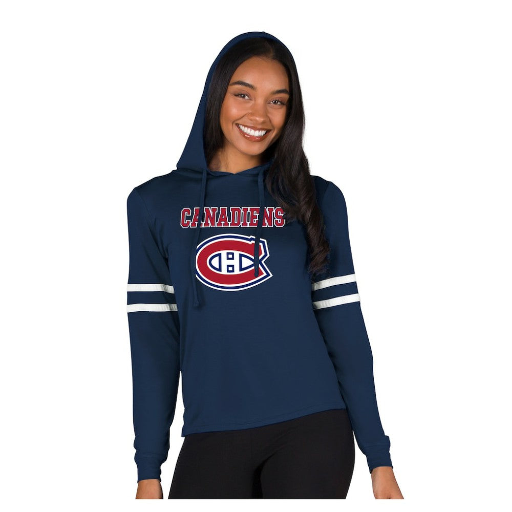Montreal Canadiens Concepts Sport Women's Marathon Long-Sleeve Hooded T-Shirt Discount