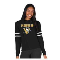 Pittsburgh Penguins Concepts Sport Women's Marathon Long-Sleeve Hooded T-Shirt For Sale