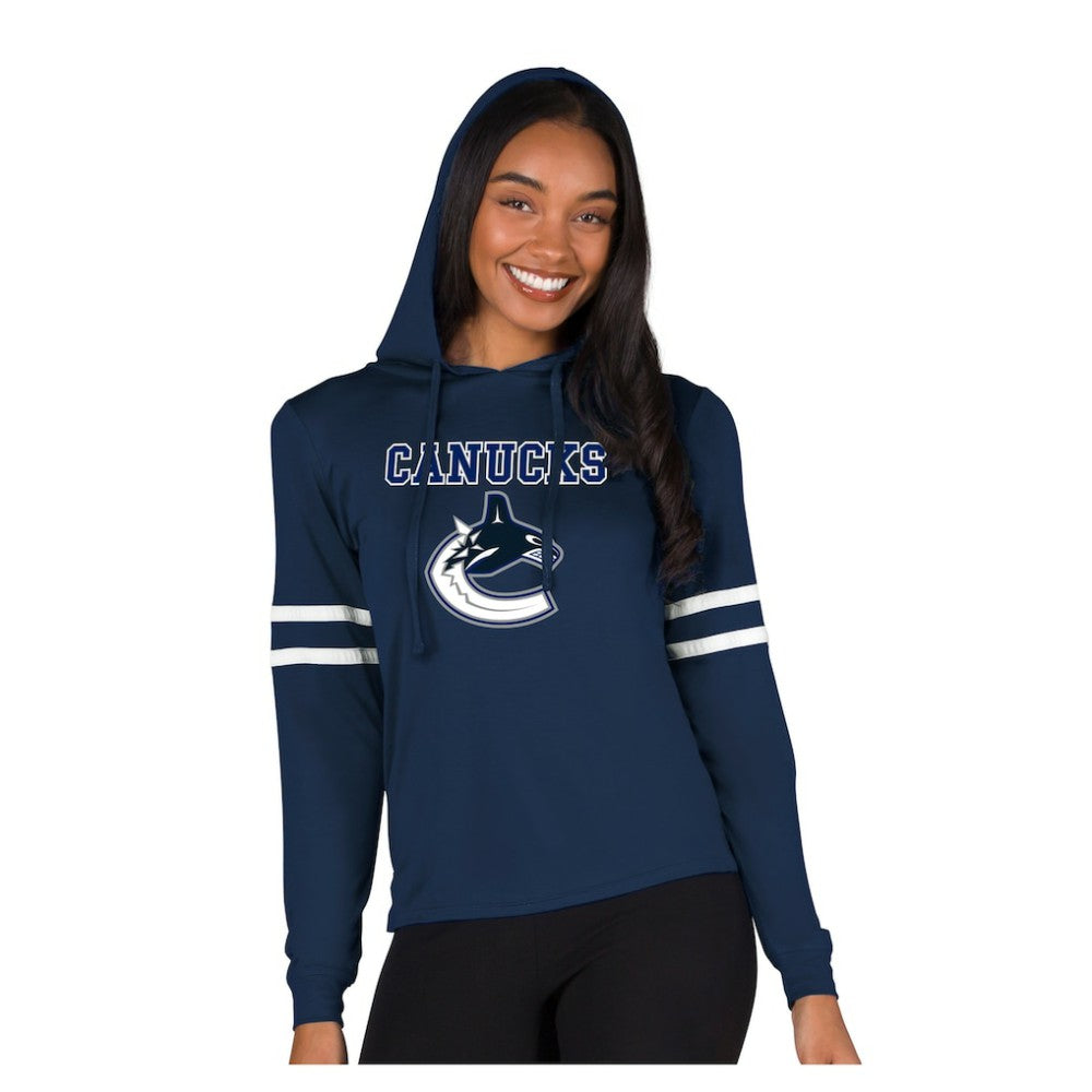 Vancouver Canucks Concepts Sport Women's Marathon Long-Sleeve Hooded T-Shirt On Sale