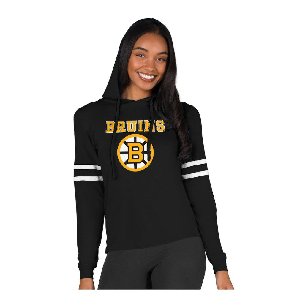Boston Bruins Concepts Sport Women's Marathon Long-Sleeve Hooded T-Shirt Discount