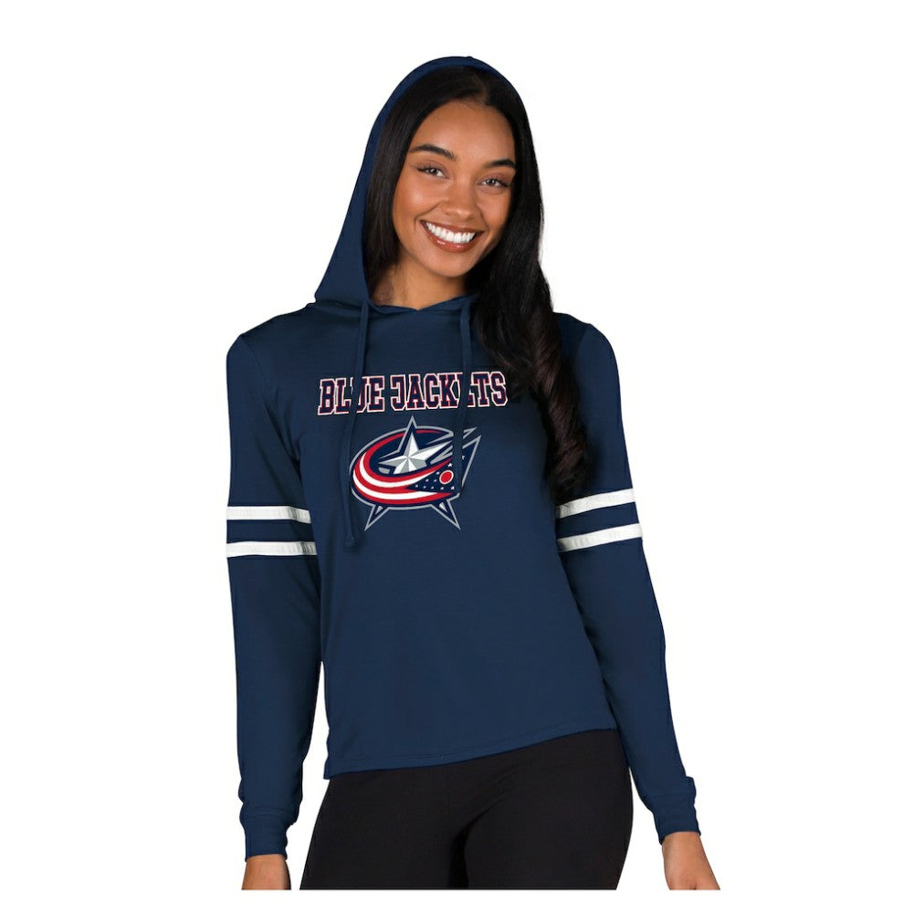 Columbus Blue Jackets Concepts Sport Women's Marathon Long-Sleeve Hooded T-Shirt On Sale