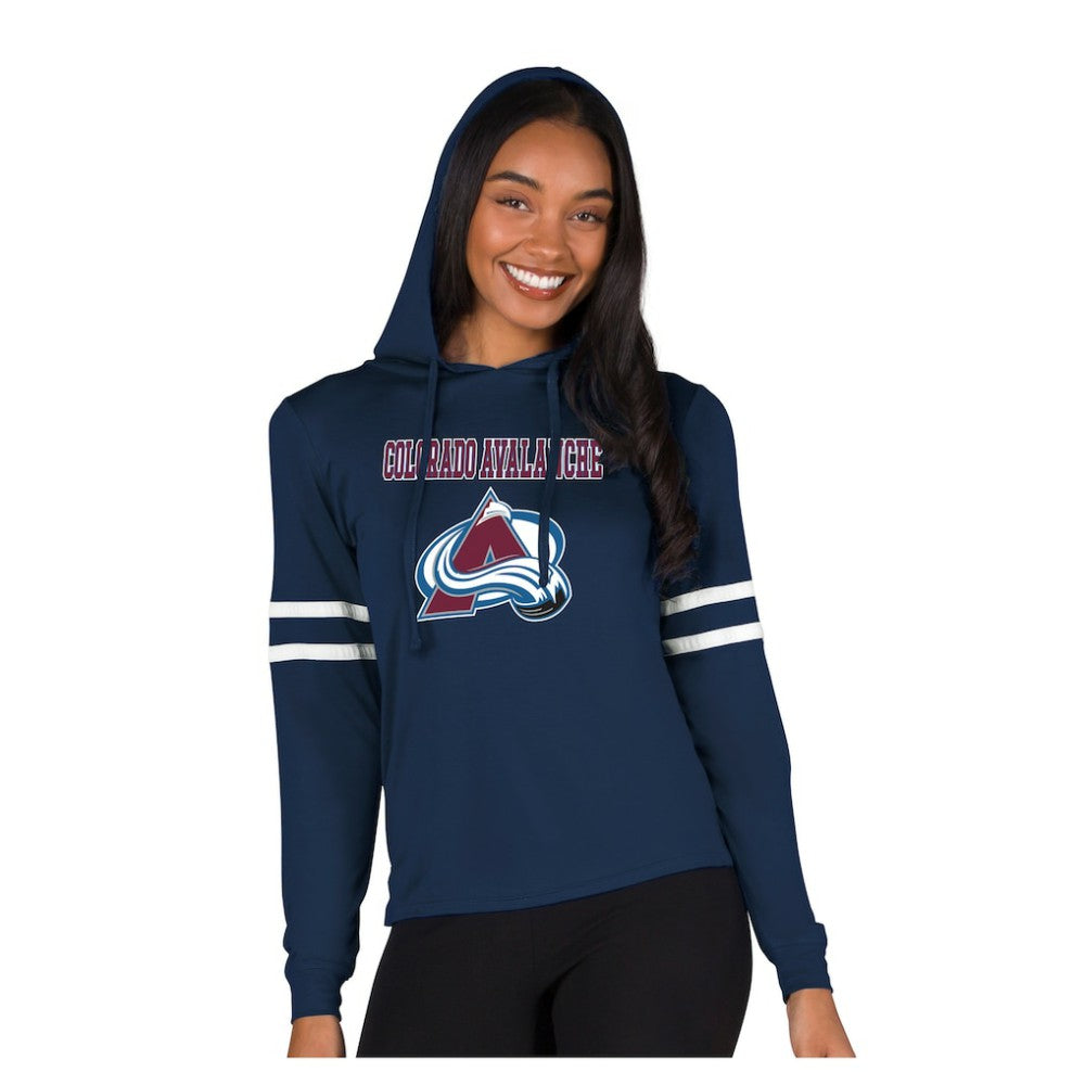 Colorado Avalanche Concepts Sport Women's Marathon Long-Sleeve Hooded T-Shirt Online