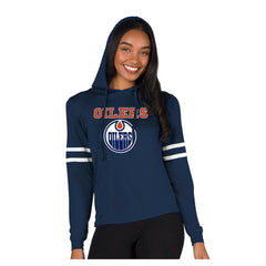 Edmonton Oilers Concepts Sport Women's Marathon Long-Sleeve Hooded T-Shirt Sale