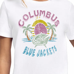 Columbus Blue Jackets Starter Women's Tonal Beach T-Shirt On Sale
