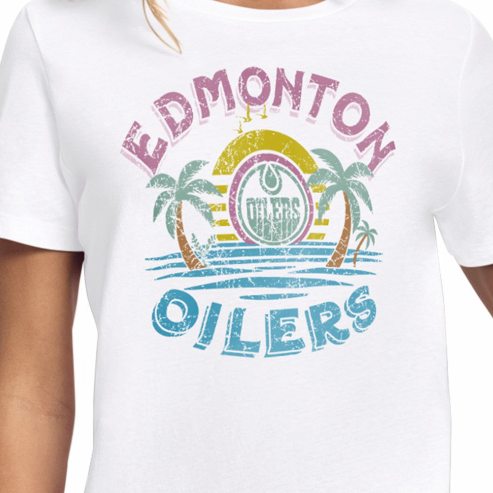 Edmonton Oilers Starter Women's Tonal Beach T-Shirt On Sale
