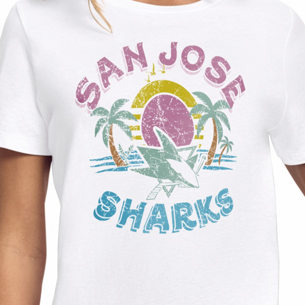 San Jose Sharks Starter Women's Tonal Beach T-Shirt Sale