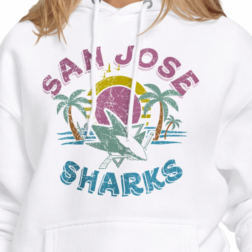 San Jose Sharks Starter Women's Tonal Beach Hoodie On Sale