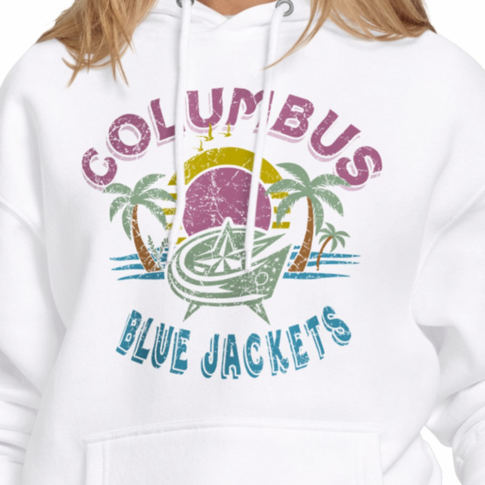 Columbus Blue Jackets Starter Women's Tonal Beach Hoodie For Sale