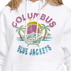 Columbus Blue Jackets Starter Women's Tonal Beach Hoodie For Sale