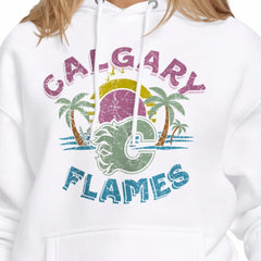 Calgary Flames Starter Women's Tonal Beach Hoodie Outlet