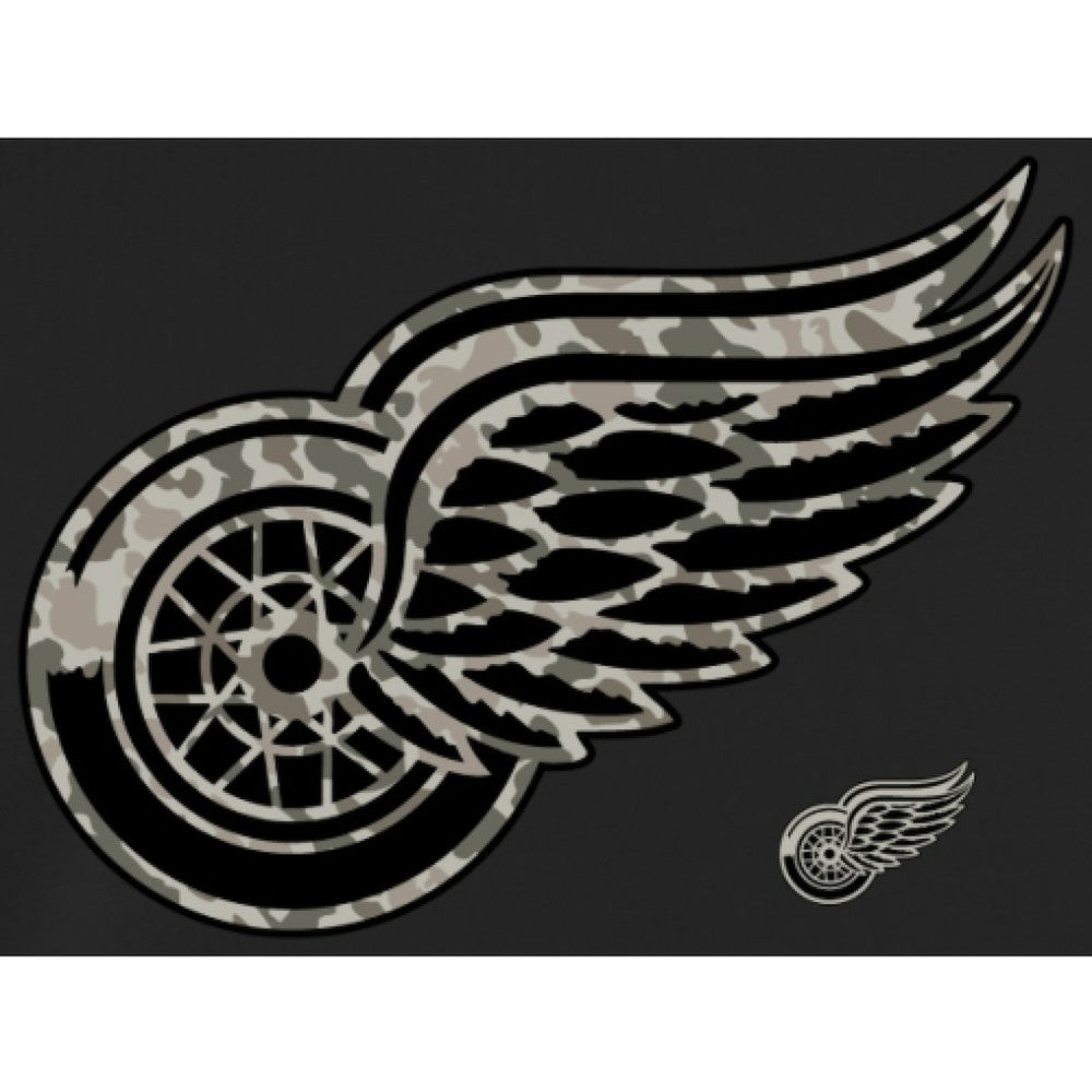 Men's Detroit Red Wings Black Rink Warrior Pullover Hoodie Outlet